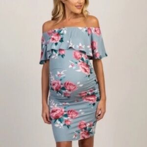 beige chiffon printed square neck empire maternity maxi dress Beige Floral Print Square Neckline Plus Maxi Dress  PinkBlush